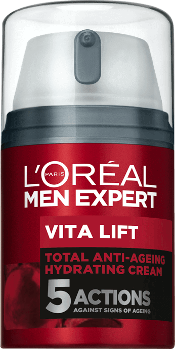 Fuktighetskrem Anti-aldring total Men Expert Vitalift pakkebilde